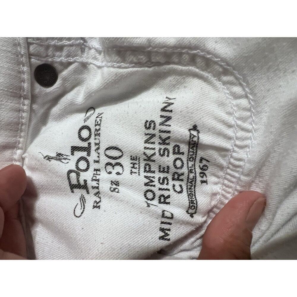 Polo Jeans Ralph Lauren Jeans Skinny Pants Womens Sz 30 White Khaki Denim - Picture 9 of 10